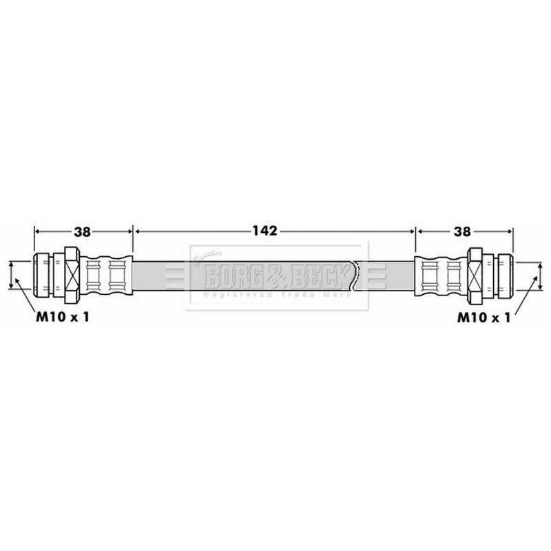 Borg & Beck Brake Hydraulic Hose Line Rear BBH7506