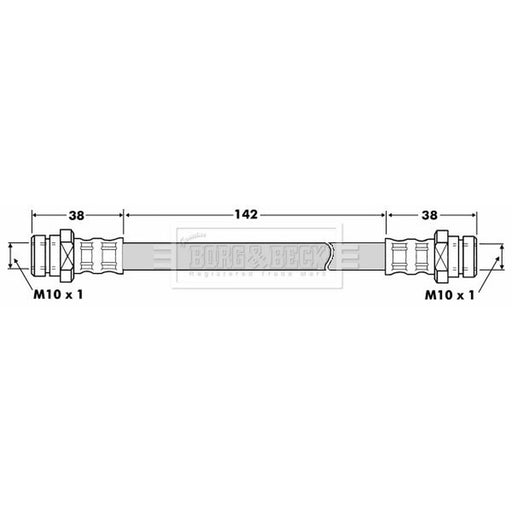 Borg & Beck Brake Hydraulic Hose Line Rear BBH7506