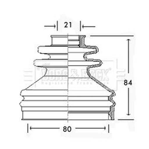 Borg & Beck Drive Shaft Bellow Kit transmission sided BCB2598
