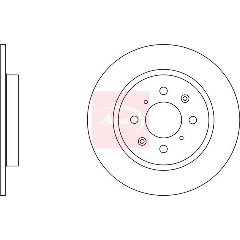 Apec Rear Brake Solid Discs & Pads fits Honda Jazz III 2011-2015 1.3