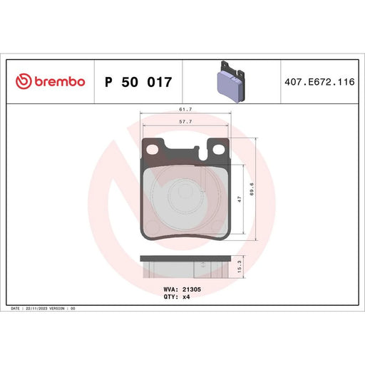 Brembo Front & Rear Pads fits Mercedes-Benz E-Class T-Model 1996-2003