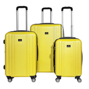 Dellonda 3-Piece Lightweight ABS Luggage Set with TSA Lock - Yellow Dellonda  - Dynamic Drive
