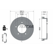 Textar Brake Drum Assembly Rear 94037800