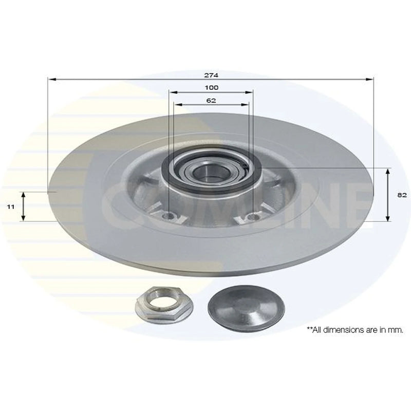 Comline 2 x Brake Discs fits Renault Grand Scénic II 2004-2009 1.5 1.6 1.9 2.0