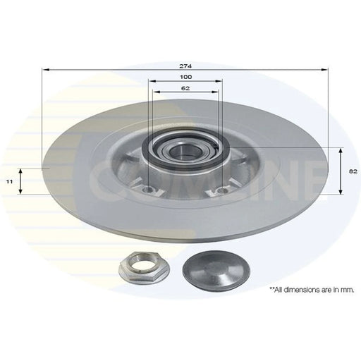 Comline 2 x Brake Discs fits Renault Grand Scénic II 2004-2009 1.5 1.6 1.9 2.0