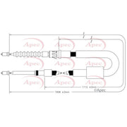Apec Handbrake Cable Right Rear CAB1742