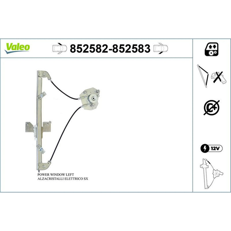 Valeo Electric Window Regulator Lifter Right Front 852583