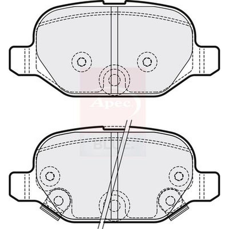 Apec Rear Brake Pad Set fits Abarth 500 / 595 / 695 2016 on 1.4
