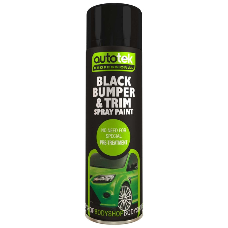 Autotek Professional Black Bumper And Trim 500ml Spray Paint High Coverage - image 1