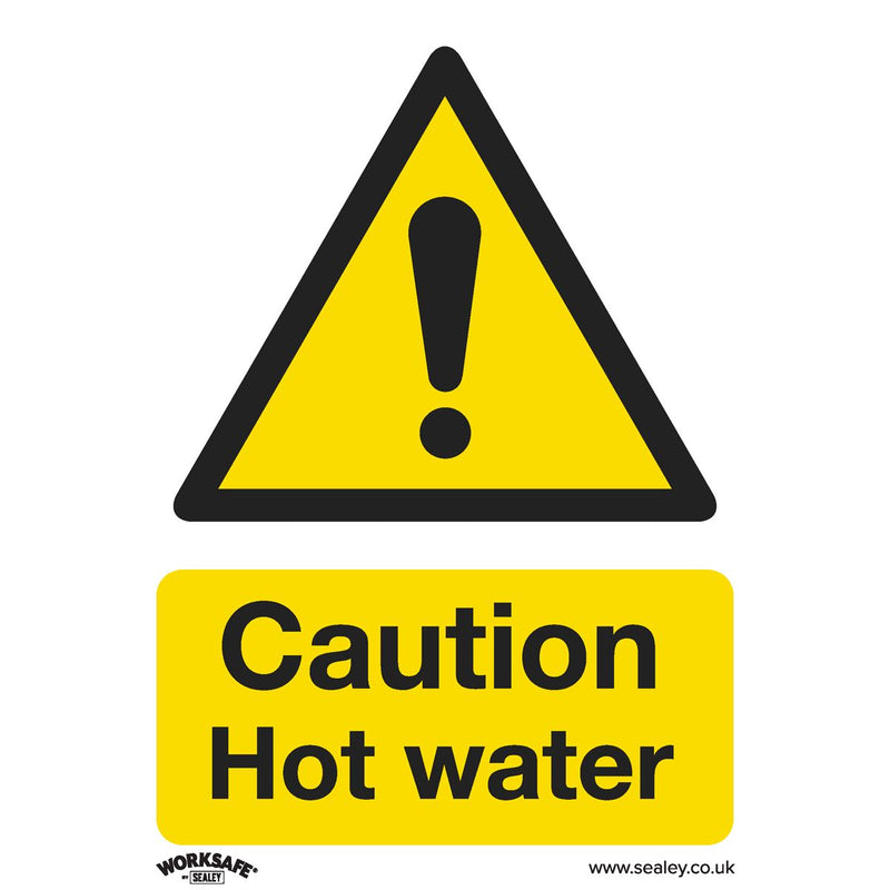Sealey Warning Safety Sign Caution Hot Water Rigid Plastic SS38P1 Sealey - Dynamic Drive