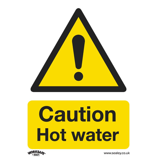 Sealey Warning Safety Sign Caution Hot Water Rigid Plastic SS38P1 Sealey - Dynamic Drive