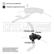First Line Air Filter Intake Hose NBR (nitrile butadiene rub fits Chevrolet Aveo