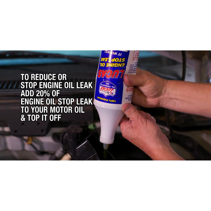 2 x LUCAS ENGINE OIL STOP LEAK 946ml Stops Leaks Rejuvenates Seals & Gaskets Lucas Oil - Dynamic Drive