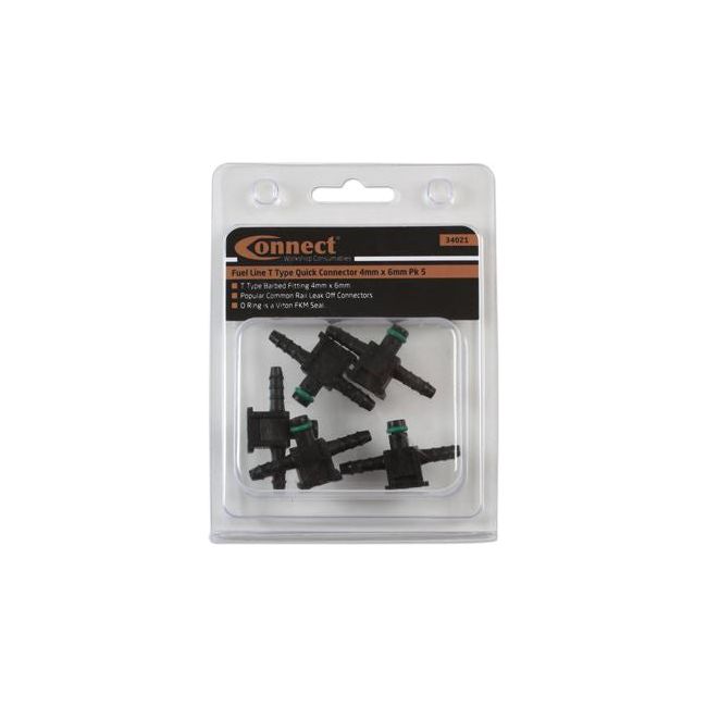Connect Fuel Line Leak off T-Type Quick Connector 4mm x 6mm 5pc 34021 Tool Connection - Dynamic Drive