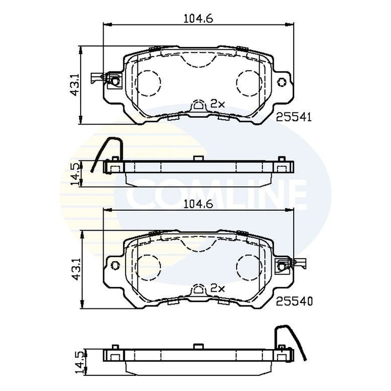 Comline Front & Rear Pads fits Mazda CX-5 2011-2017 2.0 2.2