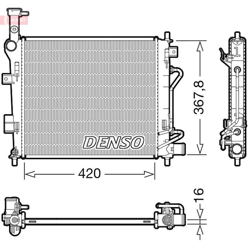 Denso Engine Radiator fits Kia Picanto II 2011-2017 1.2