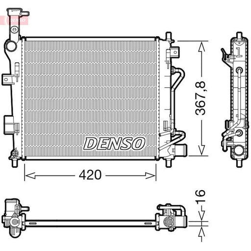 Denso Engine Radiator fits Kia Picanto II 2011-2017 1.2
