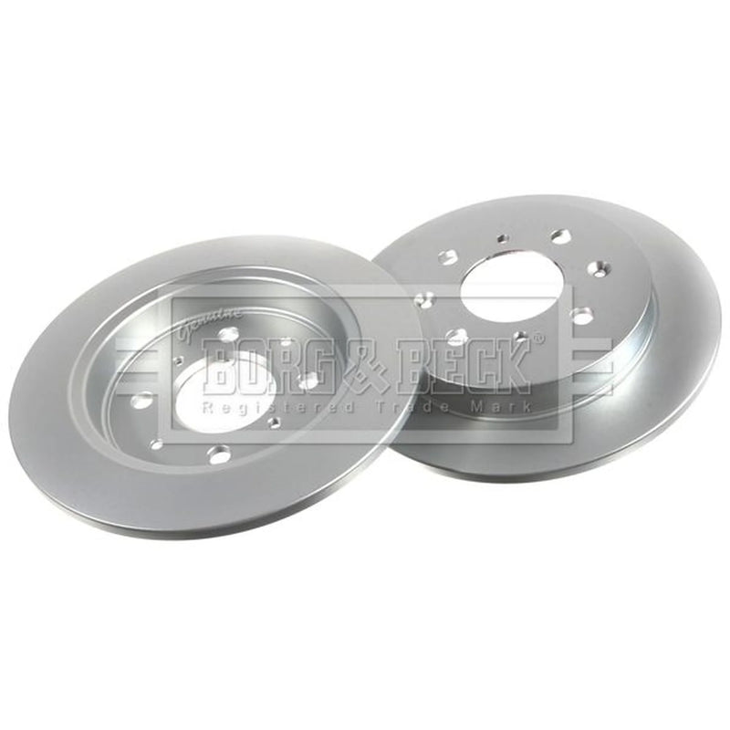 Borg & Beck Rear Brake Solid Discs & Pads fits Honda Jazz III 2008-2015 1.2 1.3