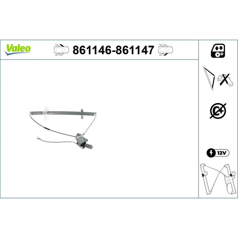 Valeo Electric Window Regulator Lifter Left Front 861146