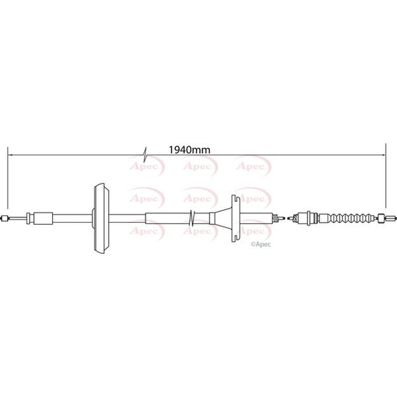 Apec Handbrake Cable Left Rear fits Saab 9-3 2002-2015 1.8 1.9 2.0 2.2 2.8