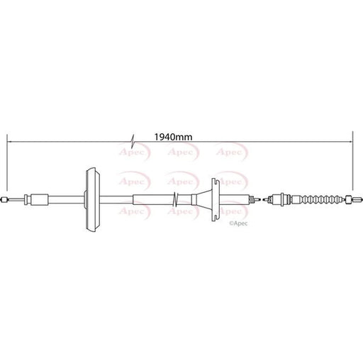 Apec Handbrake Cable Right Rear CAB1396