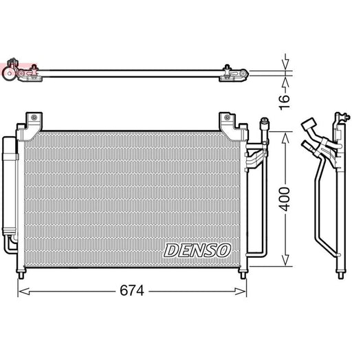 Denso Air Conditioning Condenser fits Mazda CX-7 2007-2013 2.2 2.3 2.5