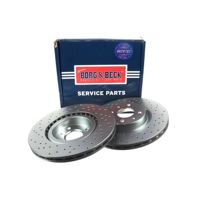 Borg & Beck 2 x Perforated/Vented Front Brake Discs BBD5473-x2