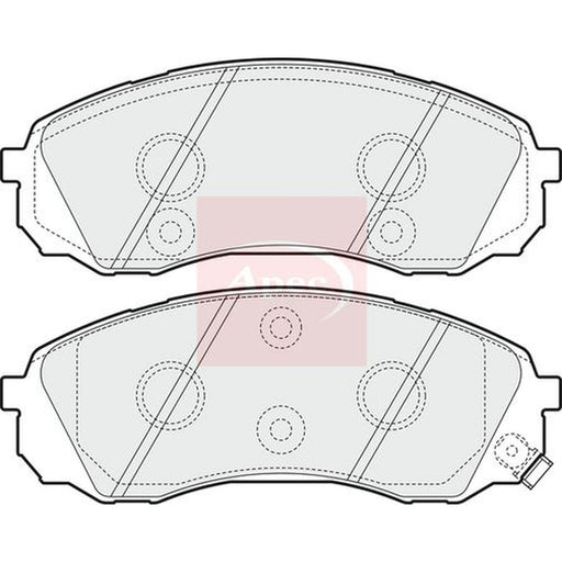 Apec Front Brake Pad Set fits Hyundai I800 Travel 2008 on 2.5