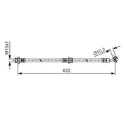 Bosch Brake Hydraulic Hose Line Front Left fits Nissan Qashqai II 2013-2021