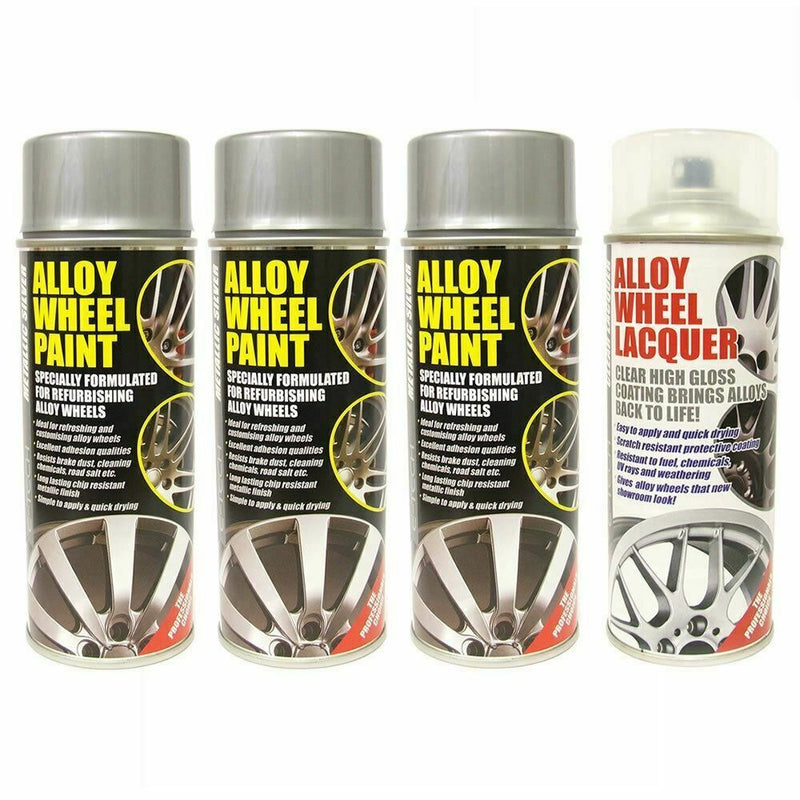 E-Tech Metallic Silver And Lacquer Car Alloy Wheel Spray Paint - 4 Cans Total E-Tech - Dynamic Drive
