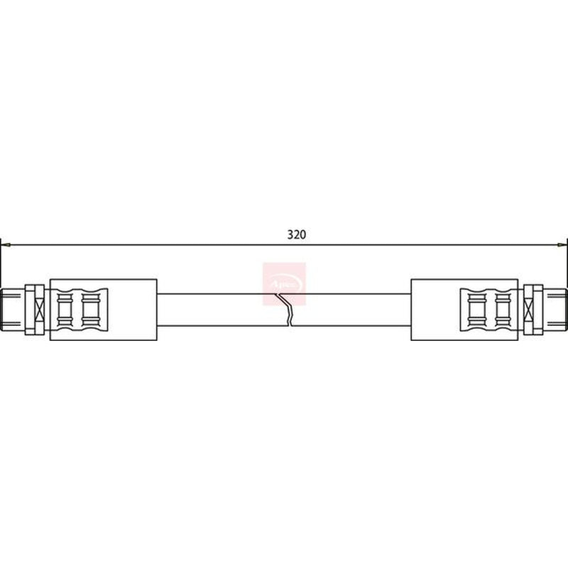 Apec Brake Hydraulic Hose Line Front fits Audi 100 C3 1989-1991 2.4