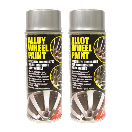 2X E-Tech Car Alloy Wheel Spray Paint METALLIC SILVER 400ml Can Chip Resistant E-Tech - Dynamic Drive
