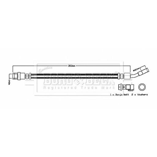 Borg & Beck Brake Hydraulic Hose Line Rear Right BBH8776