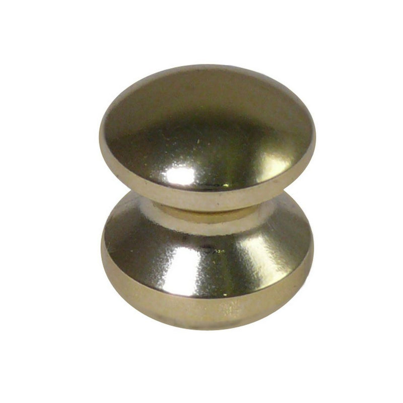 Mini Push Lock Knob 16mm in Polished Brass for Motorhome and Caravan Nova - Dynamic Drive