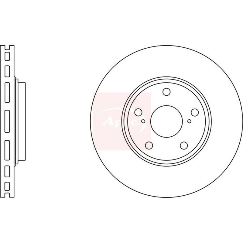 Apec 2 x Vented Brake Discs fits Lexus Rx 2000-2003