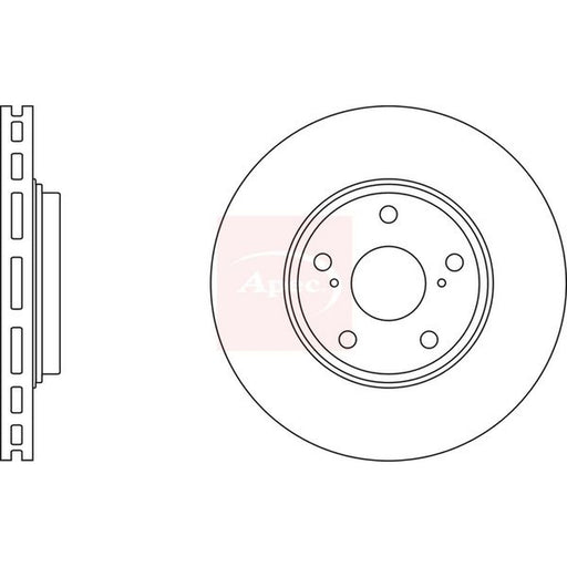 Apec 2 x Vented Brake Discs fits Lexus Rx 2000-2003