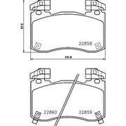Mintex Front Brake Pad Set fits Genesis G70 2021 on 2.0 2.2