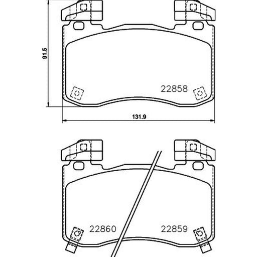 Mintex Front Brake Pad Set fits Genesis G70 2021 on 2.0 2.2