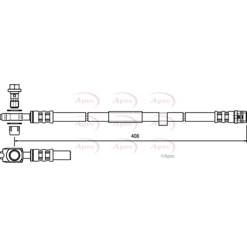 Apec Brake Hydraulic Hose Line Front fits VW Lupo I 2000-2005 1.6