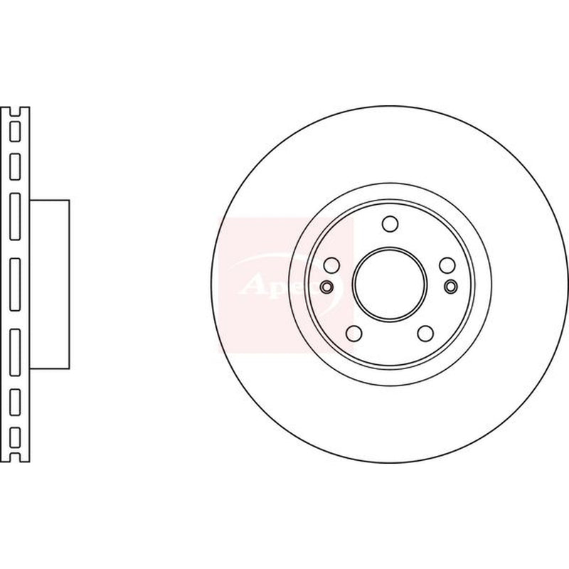Apec 2 x Vented Brake Discs fits Hyundai IX55 2008-2012 3.0 3.8