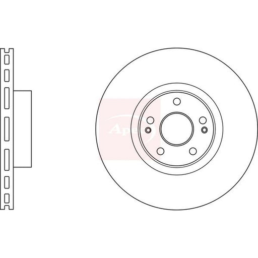 Apec 2 x Vented Brake Discs fits Hyundai IX55 2008-2012 3.0 3.8