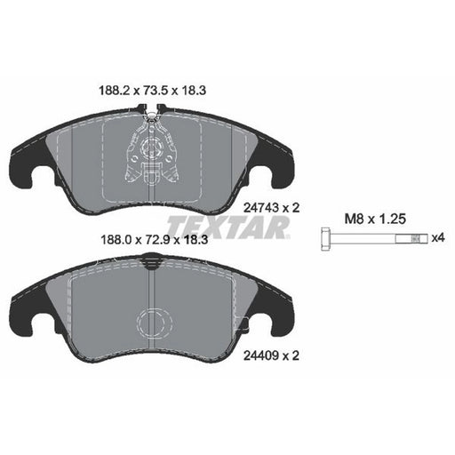 Textar Front Brake Pad Set 2474302