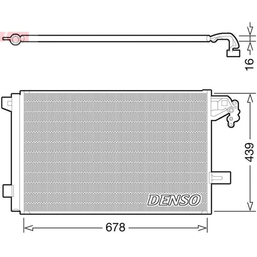 Denso Air Conditioning Condenser fits VW Multivan 2003-2015 2.0