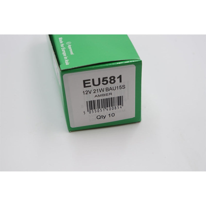 10 X Eurolec 581 Amber Orange Indicator Car Bulbs 12V 21W Bau15S Off Set Pins Eurolec  - Dynamic Drive