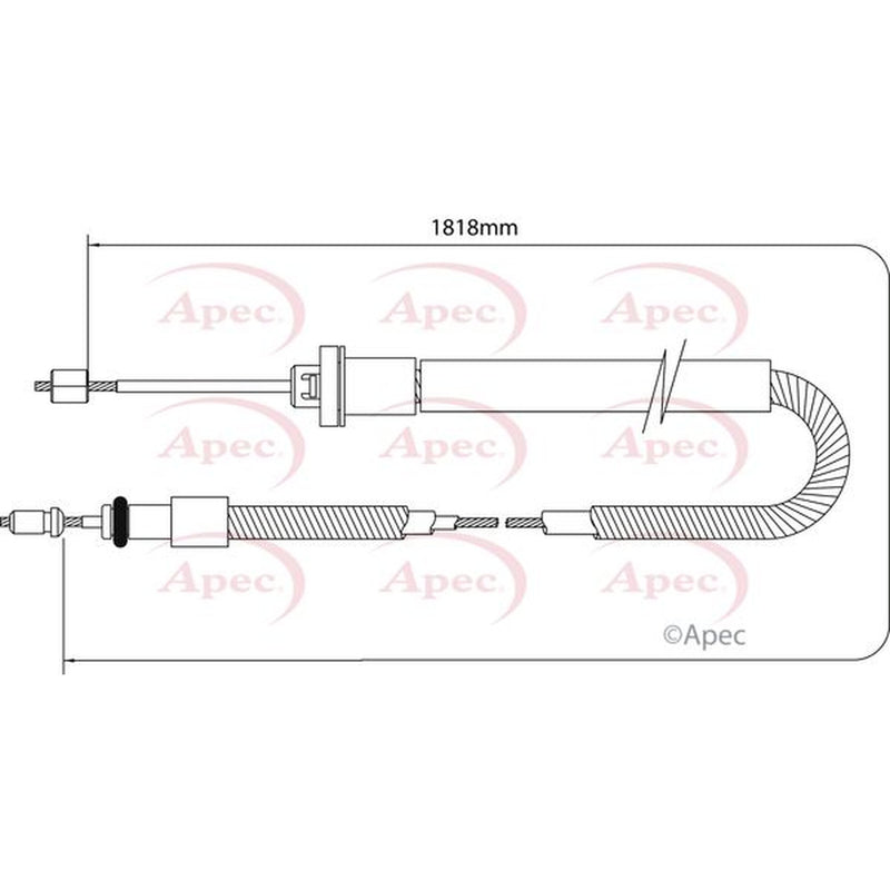 Apec Handbrake Cable Front fits Citroën Relay III 2006-2020 2.0 2.2 3.0