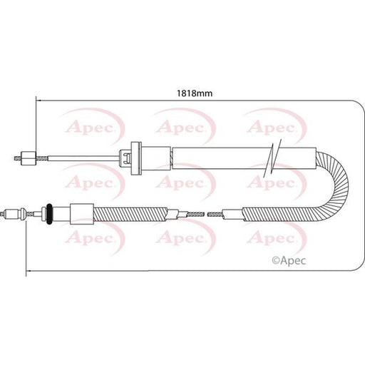 Apec Handbrake Cable Front fits Citroën Relay III 2006-2020 2.0 2.2 3.0