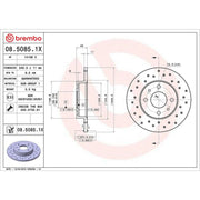 Brembo 2 x Perforated Rear Brake Discs 08.5085.1X-x2