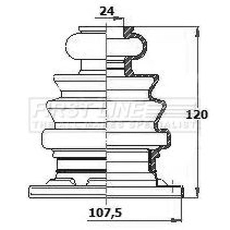 First Line Drive Shaft Bellow Kit Front Left fits Audi 100 C3 1982-1984 2.2
