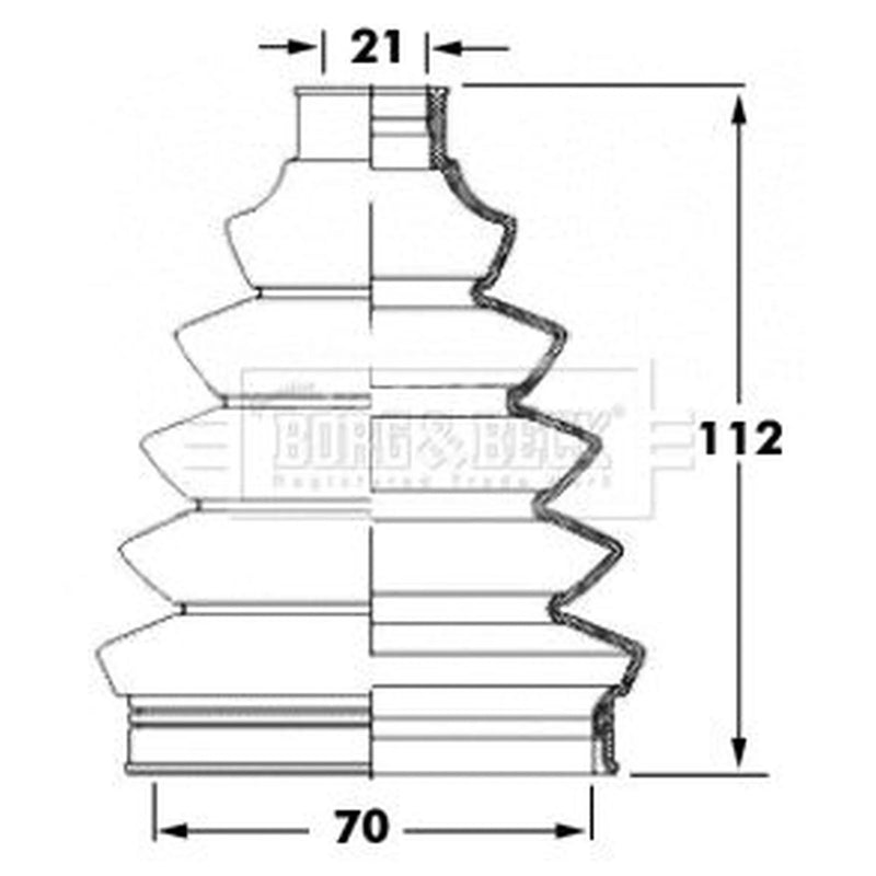 Borg & Beck Drive Shaft Bellow Kit Wheel Side Thermoplast BCB6067