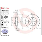 Brembo 2 x Brake Discs fits Kia Rio III 2011-2017 1.1 1.2 1.25 1.4